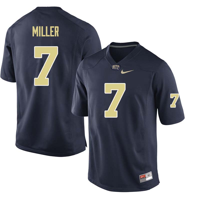 Men #7 Henry Miller Pittsburgh Panthers College Football Jerseys Sale-Navy